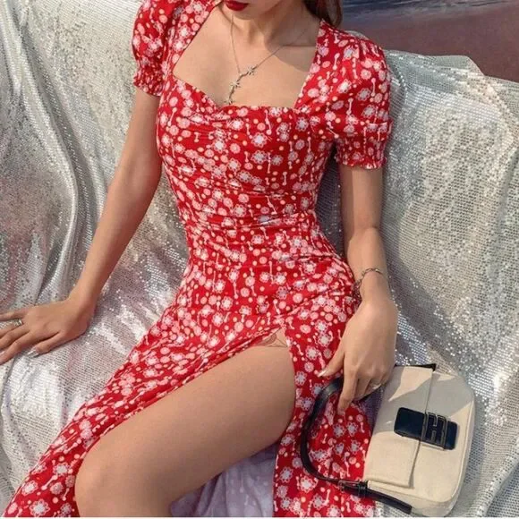 Red Summer Dress - Picture 2 of 3